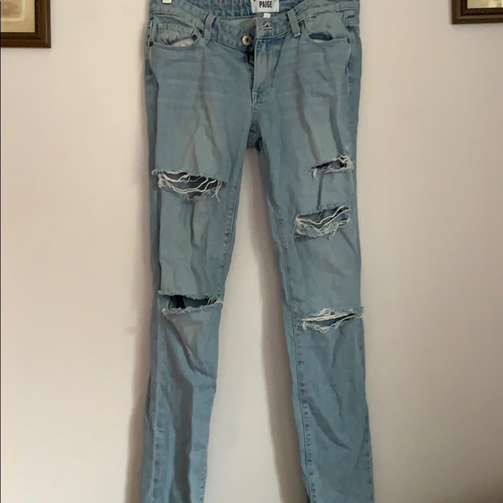 PAIGE jimmy jimmy skinny jeans light wash w rips
